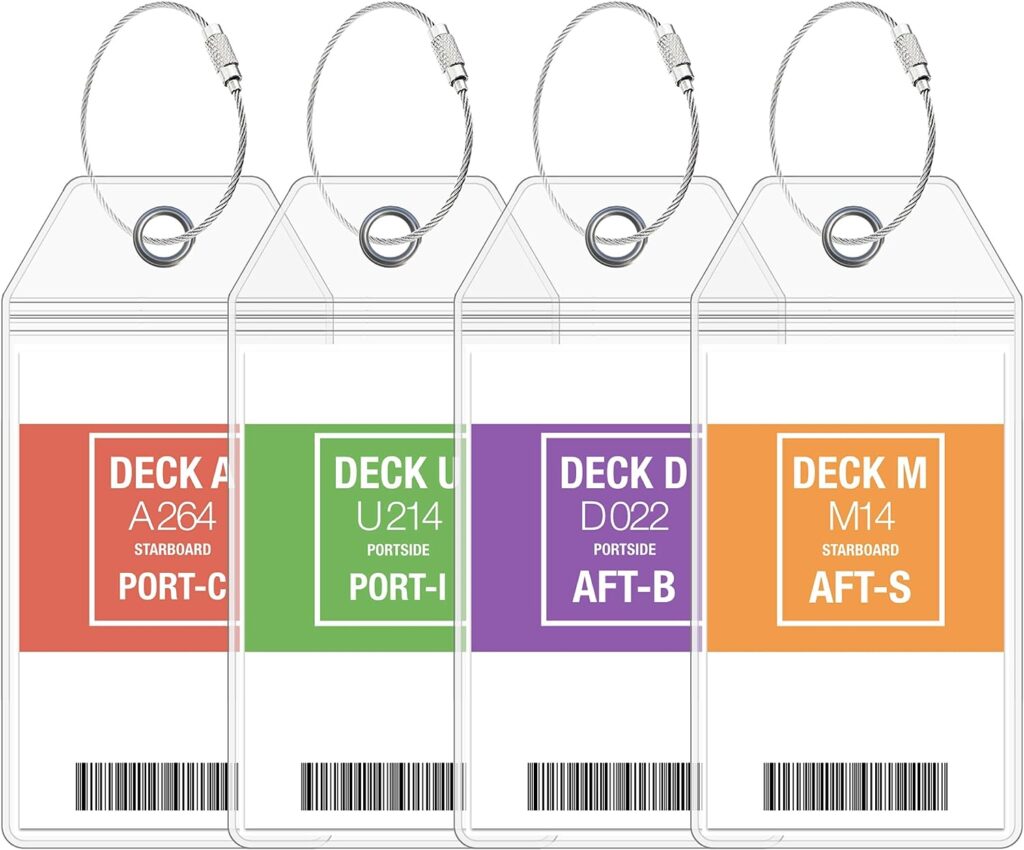 Carnival Luggage Tag Holders by Cruise On [4 Pack] Fits All Carnival Cruise Line Ships Tags for Cruises in 2023 2024