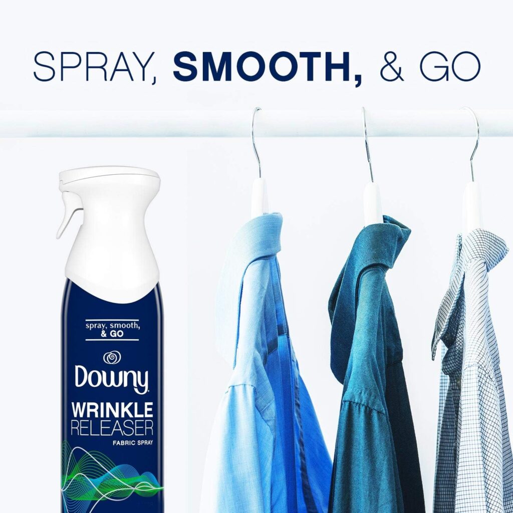 Downy WrinkleGuard Wrinkle Release Fabric Spray, Fresh Scent, 19.4 Total Oz (Pack of 2) - Fabric Refresher, Odor Eliminator Anti Static