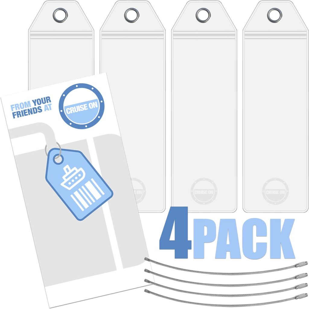 Royal Caribbean Luggage Tag Holders by Cruise On [4 Pack] Fits All Royal Caribbean Ships Tags for Cruises in 2023 2024