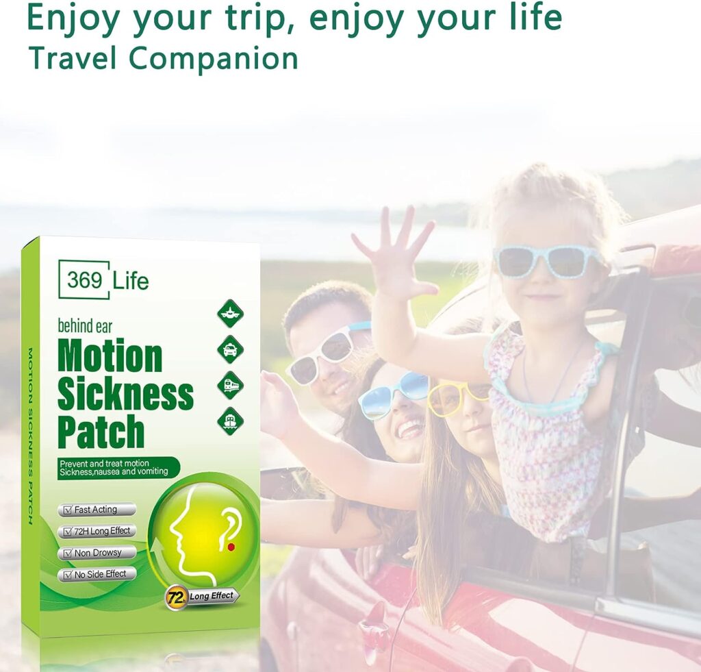 369 Life Motion Sickness Patches for Car and Boat Rides, Ships, Cruise and Airplane Other Forms of Transport - Travel Essentials, for Adults and Kids (24 Count)