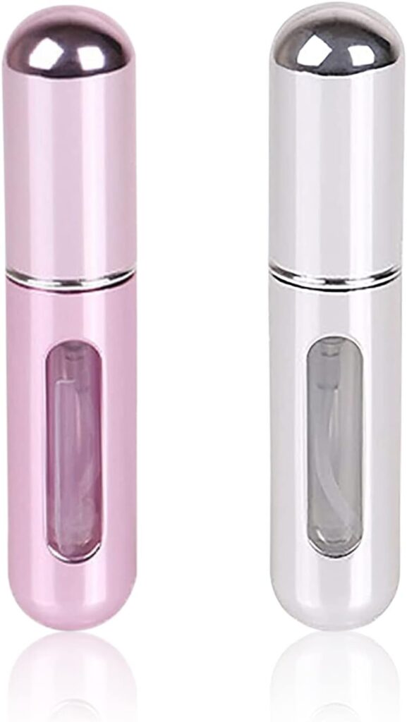 Travel Mini perfume Refillable Atomizer Container, Portable , Travel Size , Scent Pump Case, Fragrance Empty spray bottle for Traveling and Outgoing 5ml (2Pcs)