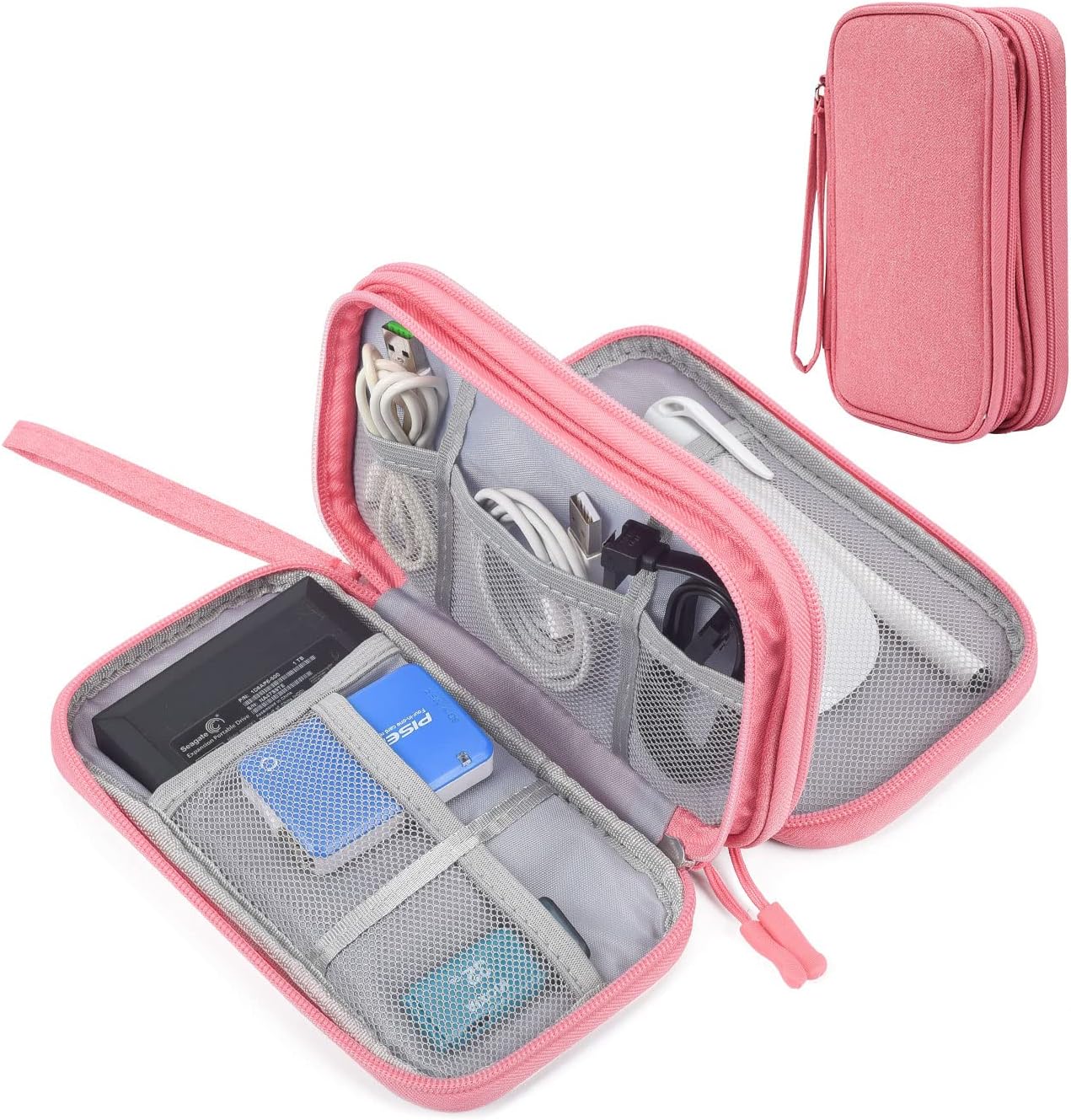 Electronic Organizer Travel USB Cable Accessories Bag/Case,Waterproof for Power Bank,Charging Cords,Chargers,Mouse ,Earphones Flash Drive