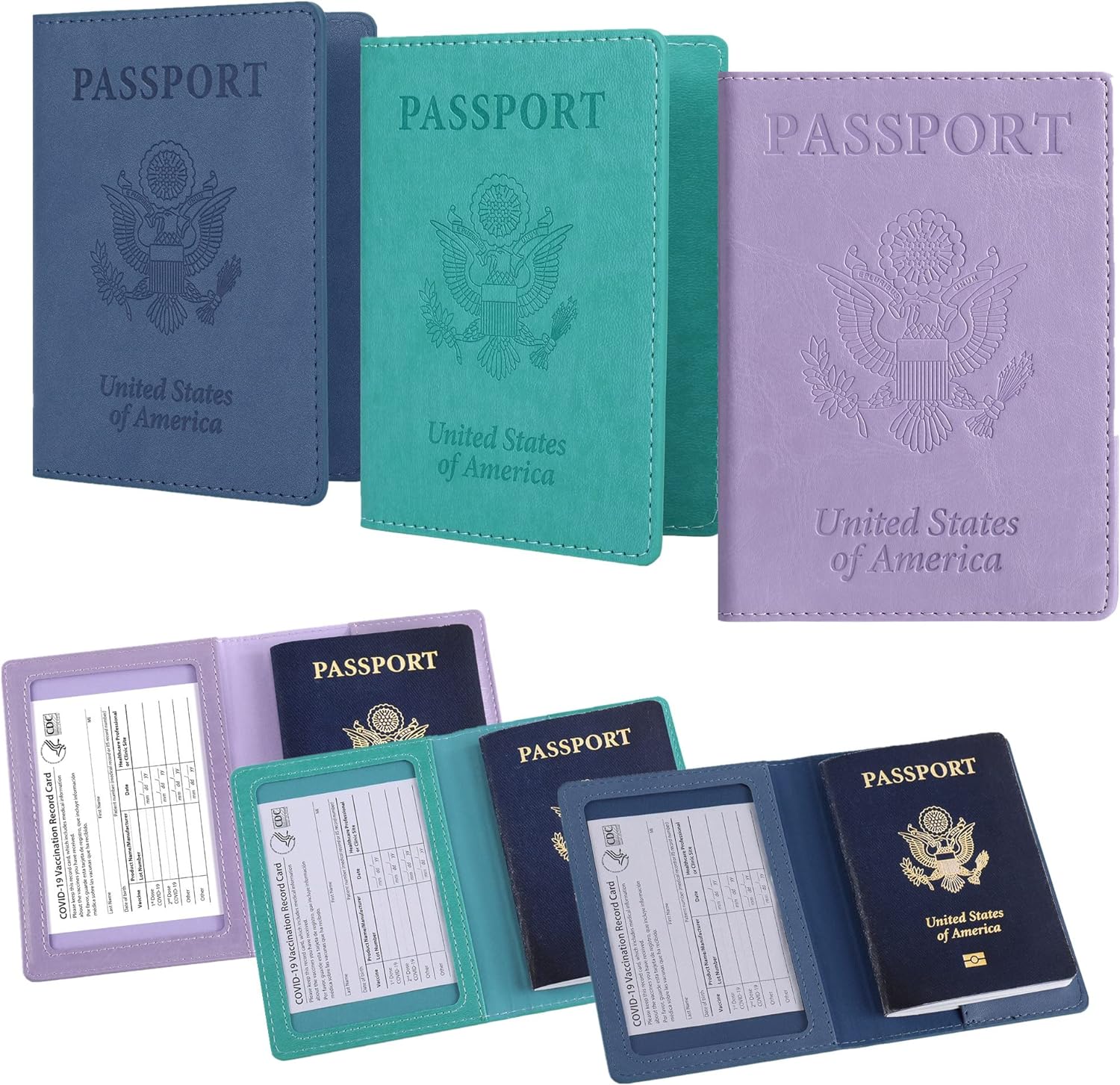 labato Passport Holder Women, Passport Wallet Travel Document Organizer, Waterproof Cruise Accessories Must Haves, Travel Essentials PU Leather Passport Cover for Women Men, Mint