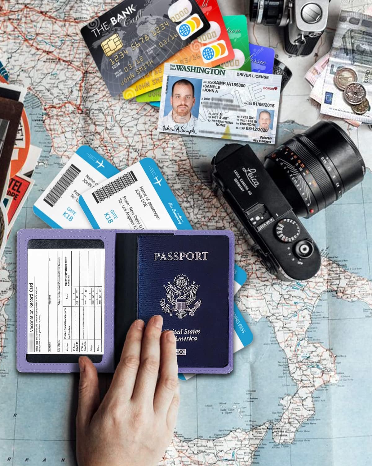 Passport Holder,Luggage Tag,Passport and Vaccine Card Holder Combo,Passport Holder With Vaccine Card Slot,Travel Essentials,Passport Cover,Passport Case,Passport Wallet,Passport Book,Travel Gifts
