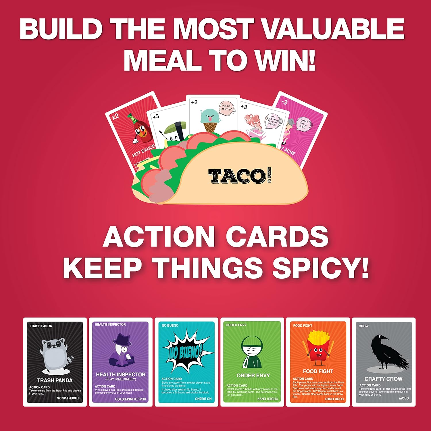Taco vs Burrito Card Games and Board Games for Kids and Stocking Stuffer for Kids 6, 7, 8, 9, 10+ Adults - Great Kids Games and Family Games